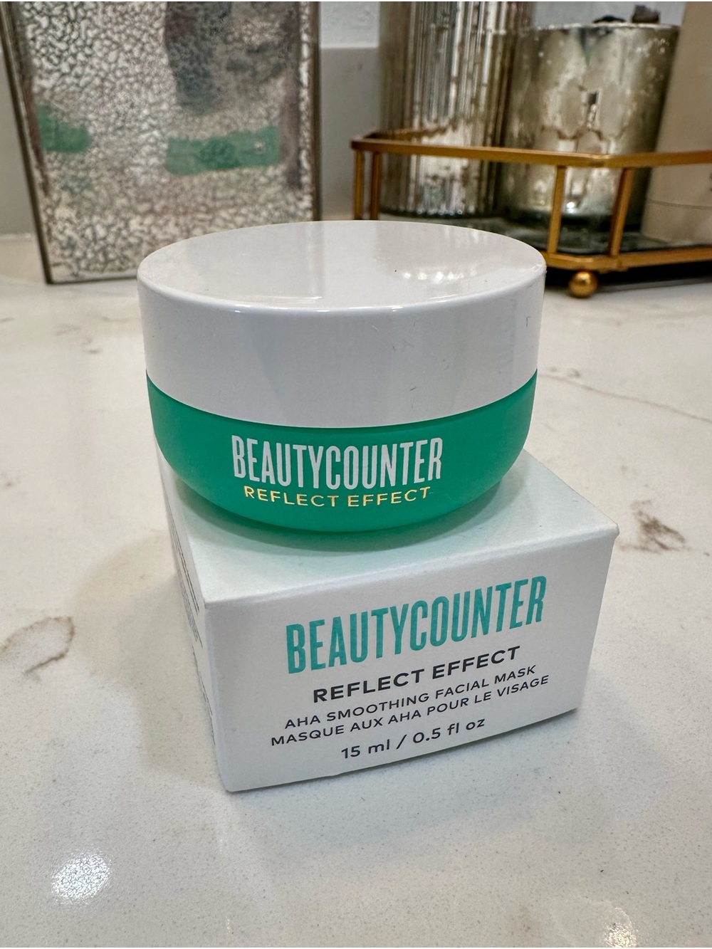 Beautycounter Reflect Effect AHA Facial Mask - Teal and White